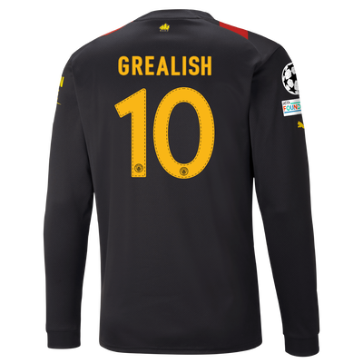 Manchester City Away Jersey 2022/23 long sleeve with GREALISH 10 printing
