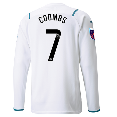Manchester City Away Shirt Long Sleeve 21/22 with Laura Coombs printing