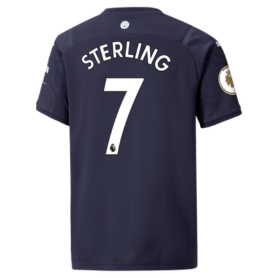 Kids Manchester City 3rd Shirt 21/22 with Raheem Sterling printing