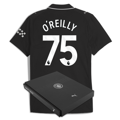 Manchester City Away Authentic Jersey 2025/26 With O'REILLY 75 Printing in Gift Box