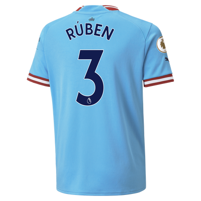 Kids' Manchester City Home Jersey 22/23 with RÚBEN 3 printing
