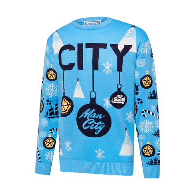 Kids Manchester City Christmas Baubles Jumper