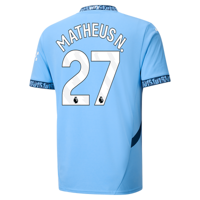 Manchester City Home Jersey 2024/25 With MATHEUS N. 27 Printing