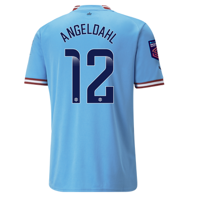 Manchester City Home Jersey 2022/23 with ANGELDAHL 12 printing