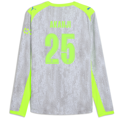 Manchester City Third Authentic Jersey 2025/26 Long Sleeve With AKANJI 25 Printing