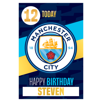 Manchester City 'Name' Birthday Card
