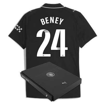 Manchester City Away Authentic Jersey 2025/26 With BENEY 24 Printing in Gift Box
