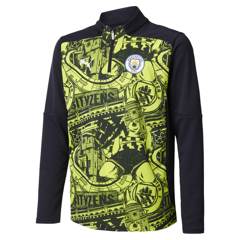 MCFC MW KIDS PREMATCH 1/4 ZIP TOP - yellow