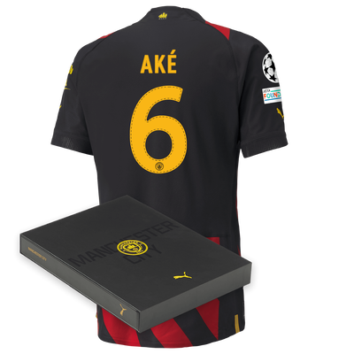 Manchester City Authentic Away Jersey 2022/23 with AKÉ 6 printing in Gift Box