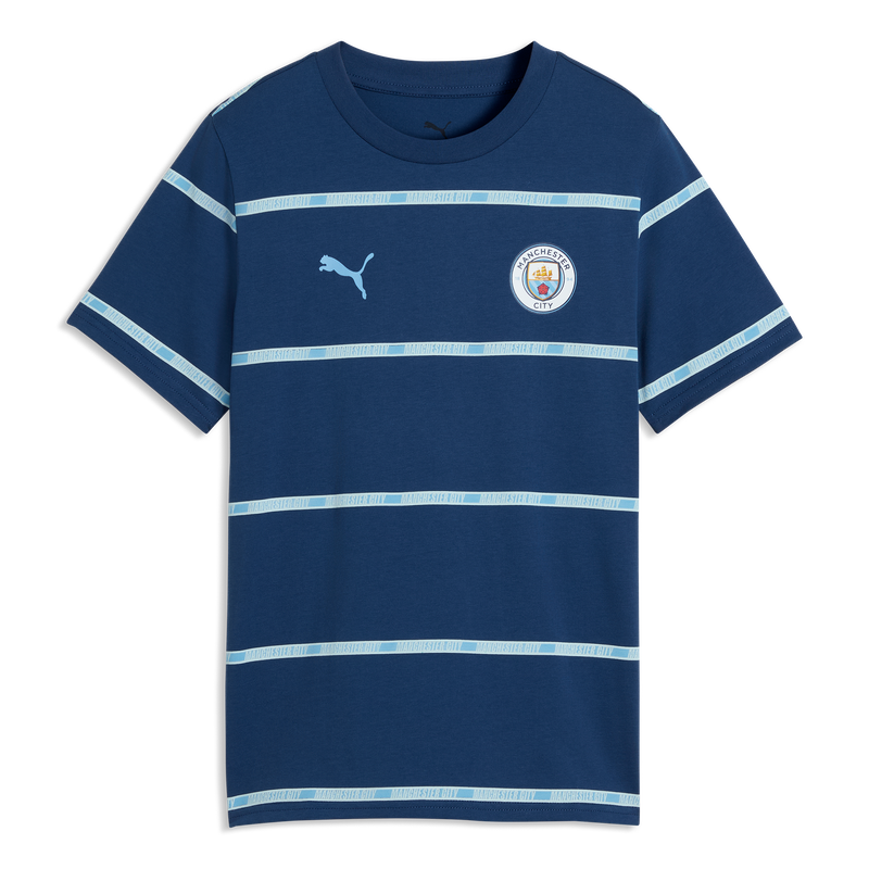 MCFC LW KIDS FTBLCULTURE TEE AOP - Blue Jewel-Team Light Blue