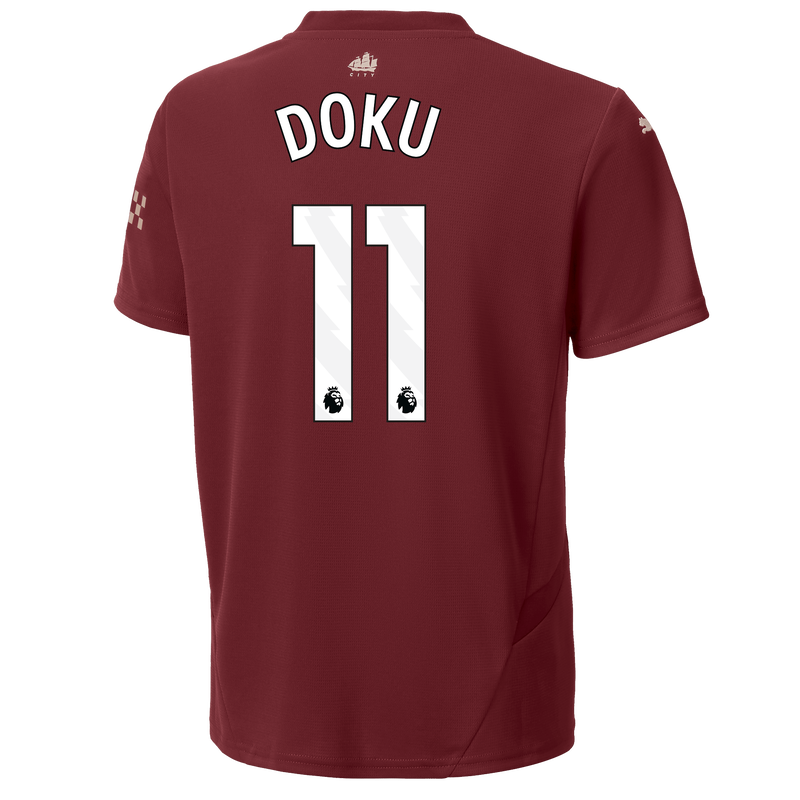 Kids' Man City 3rd Jersey 24/25 With DOKU 11 Printing burgundy - Check out all Manchester City t-shirts online - Official Manchester City FC store