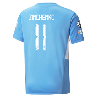 Kids Manchester City Home Shirt 21/22 with Oleksandr Zinchenko printing