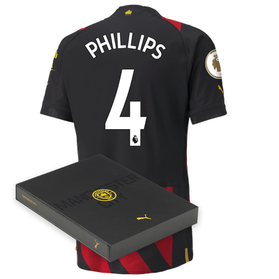 Manchester City Authentic Away Jersey 2022/23 with PHILLIPS 4  printing in Gift Box
