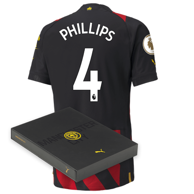 Manchester City Authentic Away Jersey 2022/23 with PHILLIPS 4 printing in Gift Box