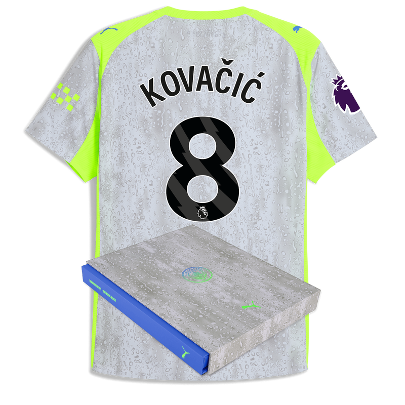 Man City 3rd Authentic Jersey 2025/26 With KOVAČIĆ 8 Printing in Gift Box blue - Check out all Manchester City t-shirts online