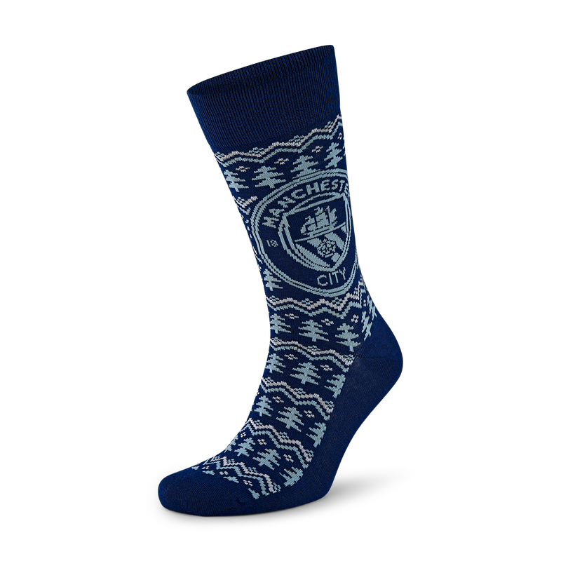MCFC FW 2PK FAIRISLE SOCKS - blue