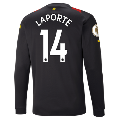 Manchester City Away Jersey 2022/23 long sleeve with LAPORTE 14 printing