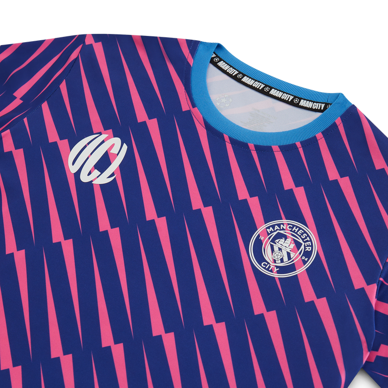 MCFC UCL KIDS AOP LIGHTNING POLY TEE - navy