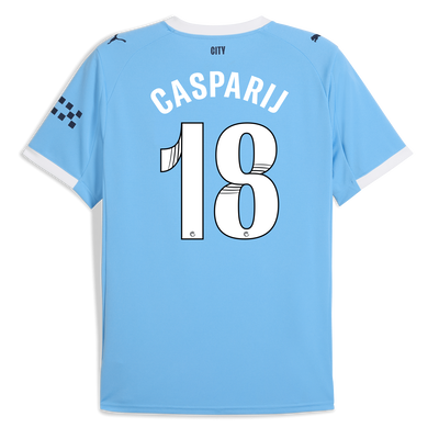 Maglia Home Manchester City 2025/26 con stampa CASPARIJ 18