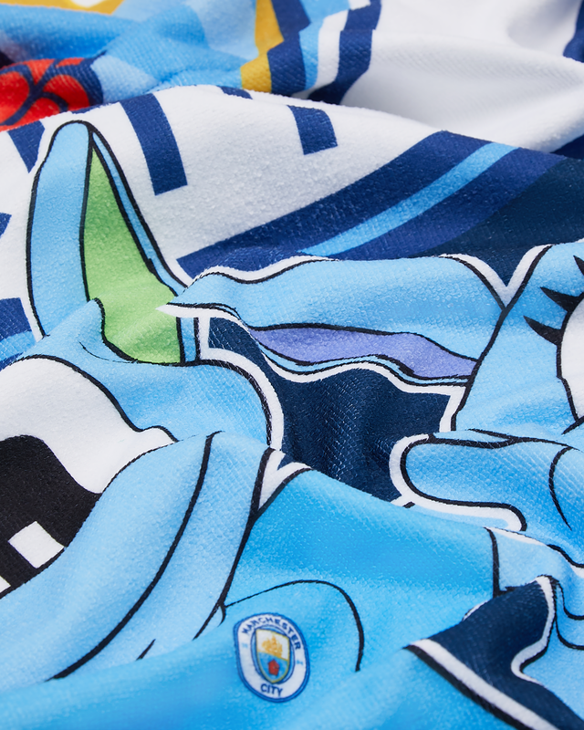 MCFC FW MASCOT BEACH TOWEL AND BAG - navy