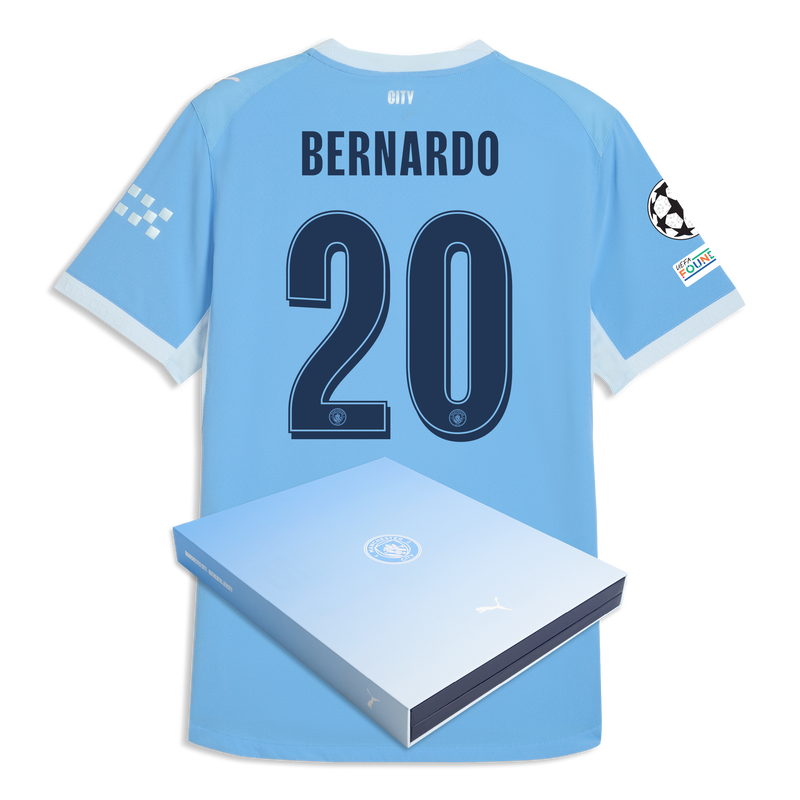 Man City Home Authentic Jersey 2026/27 With BERNARDO 20 Printing in Gift Box  - Check out all Manchester City t-shirts online