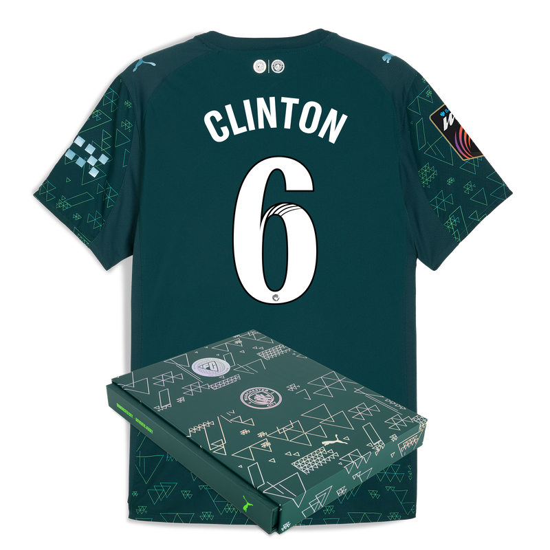 Man City EA SPORTS FC Authentic Jersey 2025/26 With CLINTON 6 Printing in Gift Box green - Check out all Manchester City t-shirts online