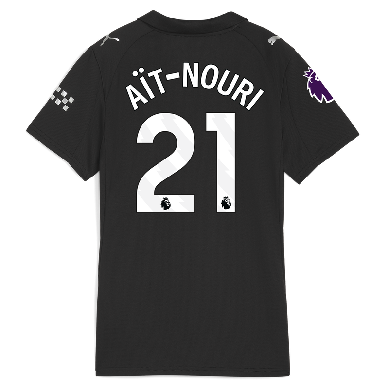 Women's Man City Away Jersey 2025/26 With AÏT-NOURI 21 Printing black - Check out all Manchester City t-shirts online - Official Manchester City FC store