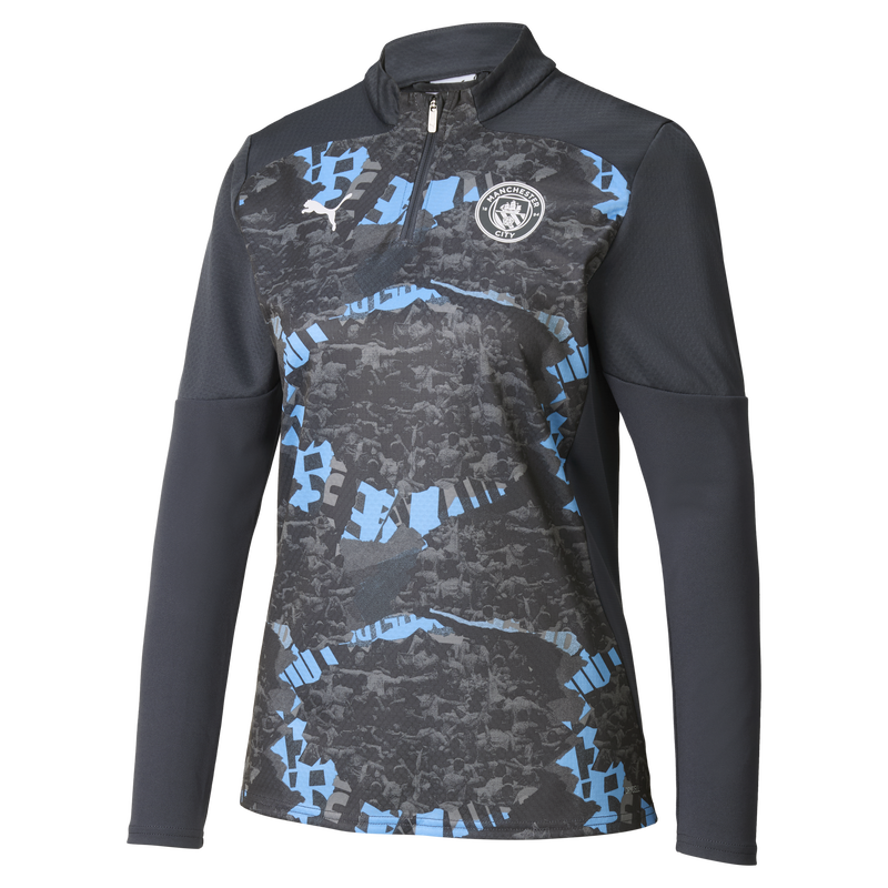 Women's Man City Pre-Match 1/4 Zip Top grey / grey - Check out all Manchester City midlayers online - Official Manchester City FC store