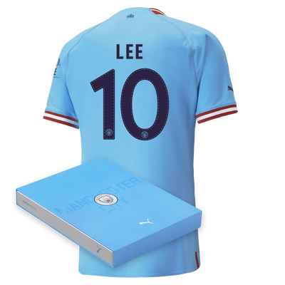 Manchester City Authentic Home Jersey 2022/23 with LEE 10 printing in Gift Box