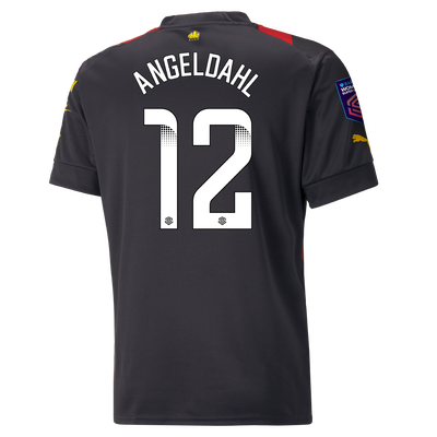 Manchester City Away Jersey 2022/23 with ANGELDAHL 12 printing