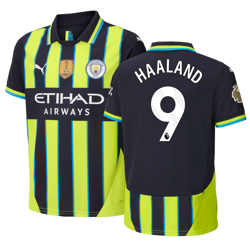 Kids' Man City Away Jersey 24/25 With HAALAND 9 Printing new navy unisex - Size 11/12 from polyester  - Official Manchester City FC store