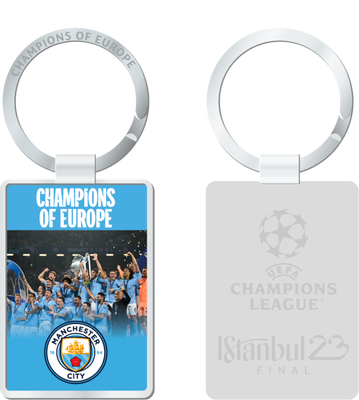 Manchester City UCL Champions Player Keyring