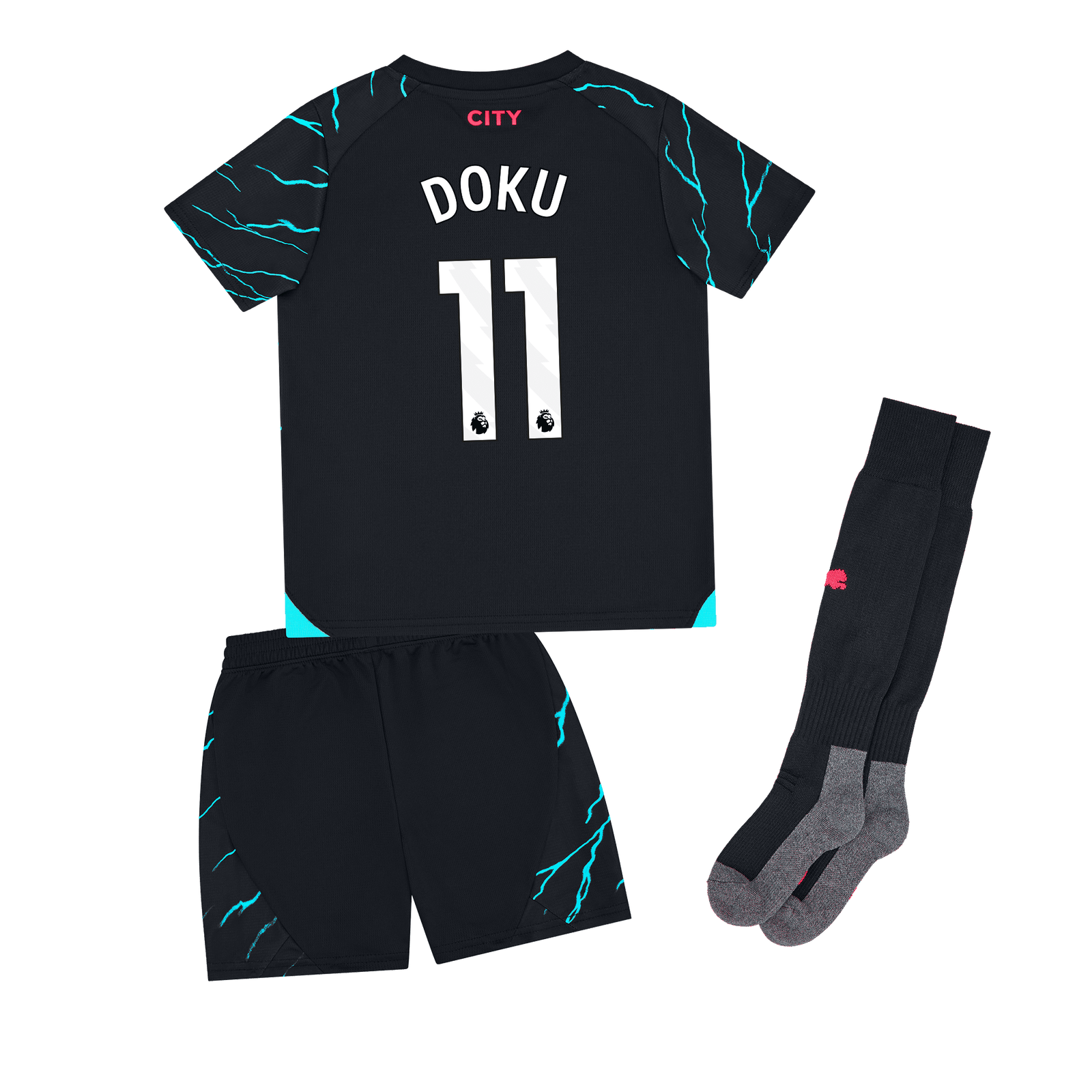 Manchester City Third Mini Kit 2023/24 with DOKU 11 printing | Official ...