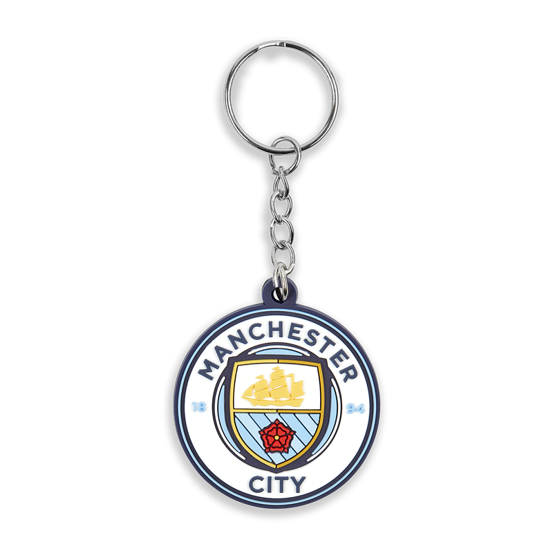 Man City Silicon Crest Keyring blue - Check out all Manchester City key rings online - Official Manchester City FC store