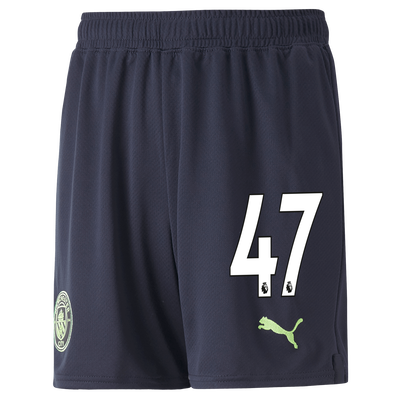 Manchester City pantalones cortos de fútbol para niños 2022/23 con #47
