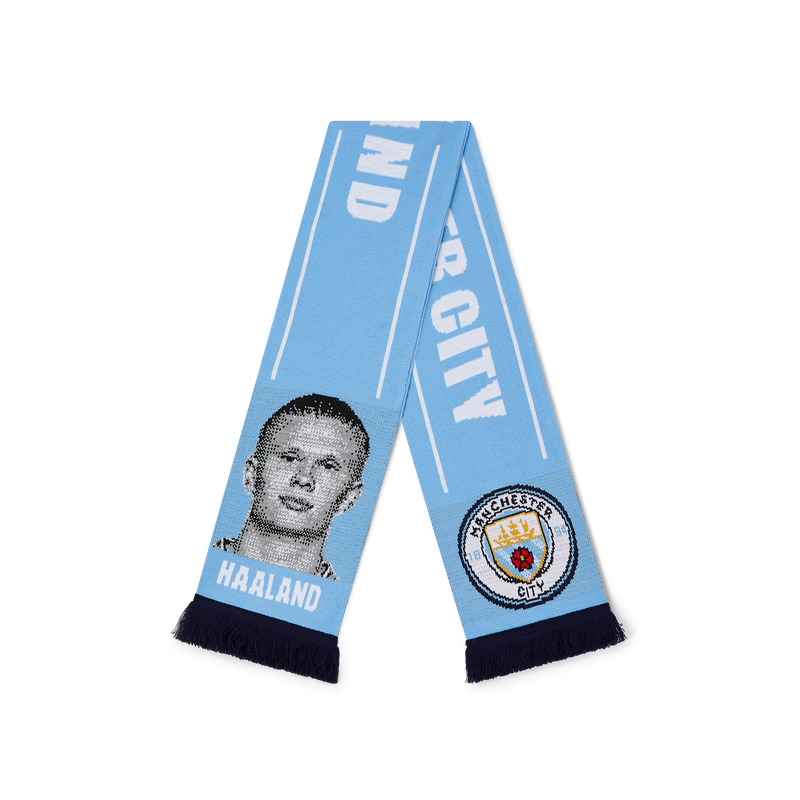 MCFC FW HAALAND FACE SCARF - light blue