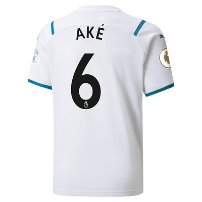 Kids Manchester City Away Shirt 21/22 with Nathan Aké printing