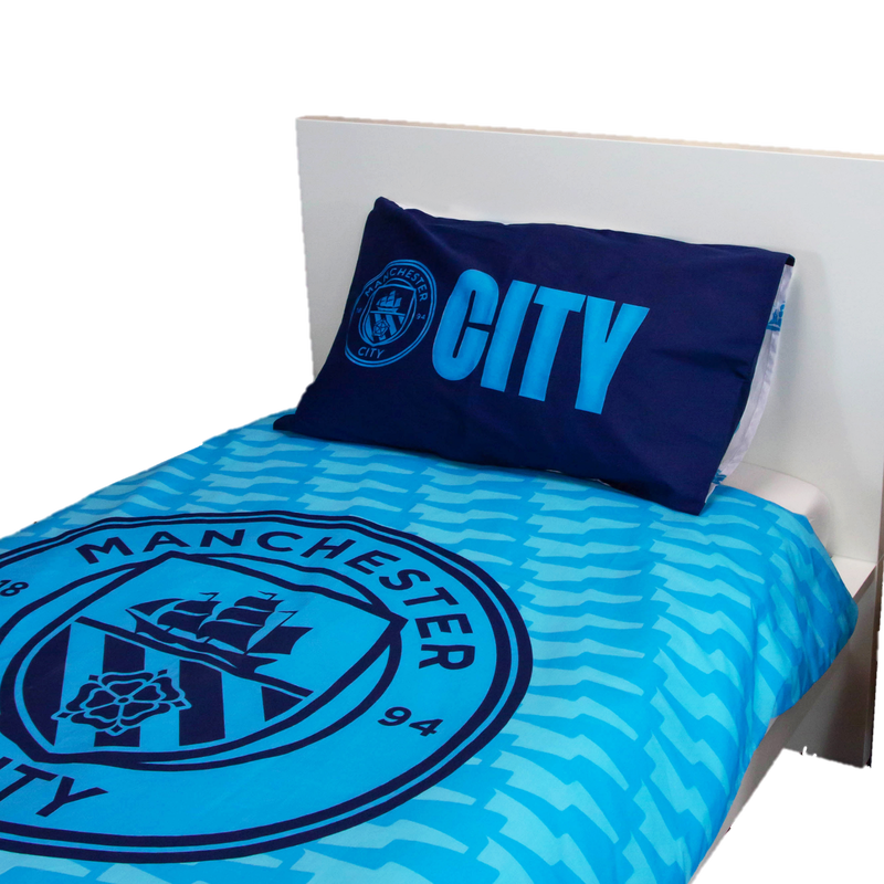 MCFC REV GLYPH SINGLE DUVET - blue