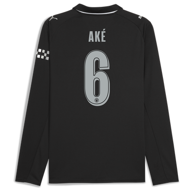 Manchester City Away Jersey 2025/26 Long Sleeve With AKÉ 6 Printing