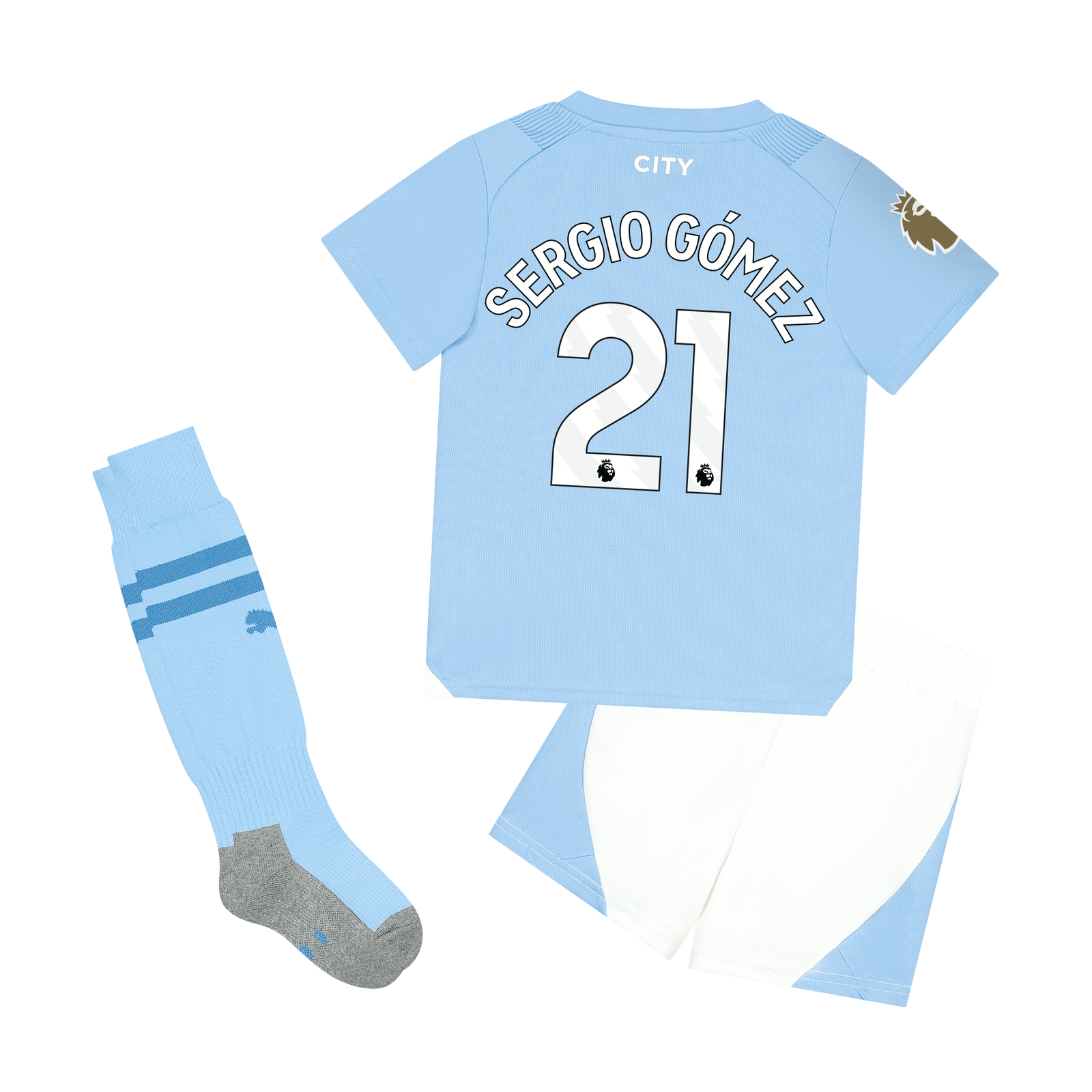 Manchester City Home Mini Kit 2023/24 with SERGIO GÓMEZ printing | Official Man City Store