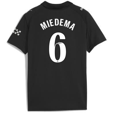 Kids' Manchester City Away Jersey 2025/26 With MIEDEMA 6 Printing