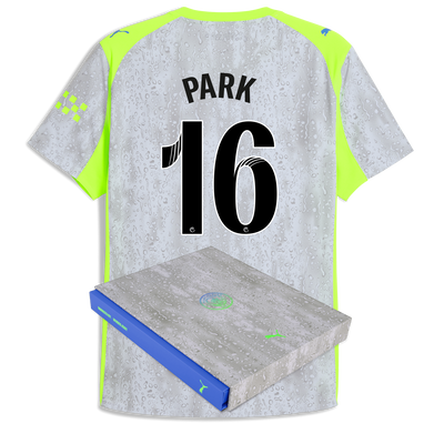 Manchester City Authentic Third Trikot 2025/26 mit kurzen Ärmeln mit Aufdruck von PARK 16 Printing in Geschenkbox