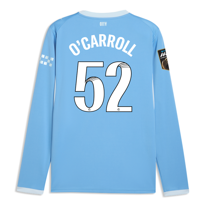 Man City Home Jersey 2026/27 Long Sleeve With O'CARROLL 52 Printing  blue-icy blue - Check out all Manchester City t-shirts online
