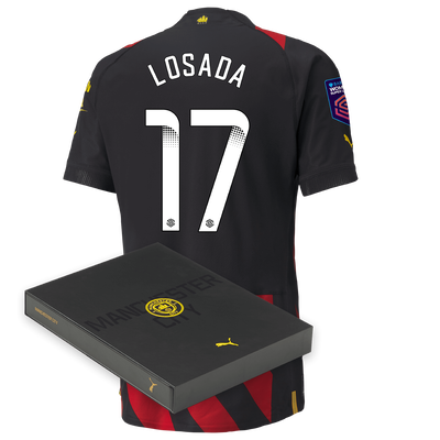 Camiseta Authentic 2ª Equipación Manchester City 2022/23 con estampado de LOSADA 17 en caja de regalo