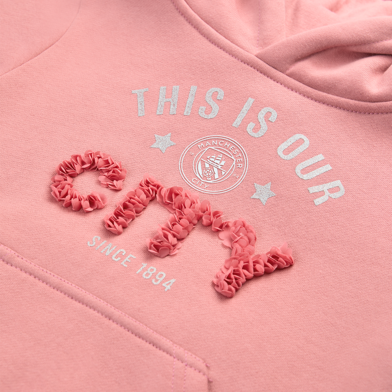 MCFC KIDS PETAL GLITTER HOODY - pink