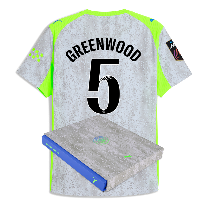 Man City 3rd Authentic Jersey 2025/26 With GREENWOOD 5 Printing in Gift Box blue - Check out all Manchester City t-shirts online