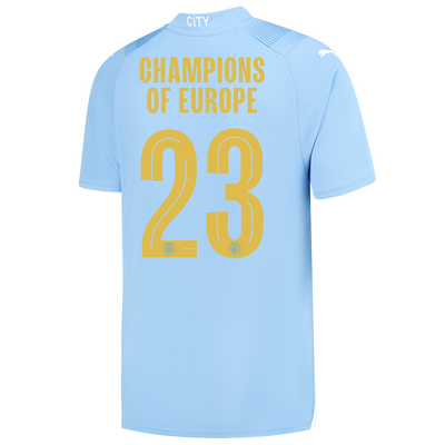 Manchester City Home Jersey 2023/24 with CHAMPIONS OF EUROPE 23 printing