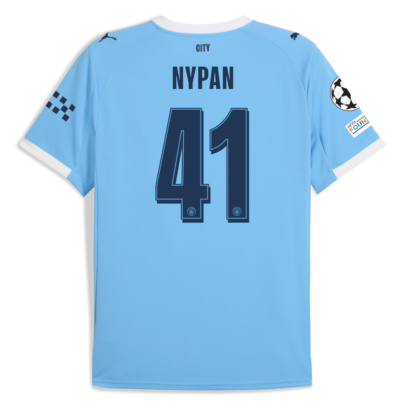 Man City Home Jersey 2025/26 With NYPAN 41 Printing  blue - Check out all Manchester City t-shirts online - Official Manchester City FC store