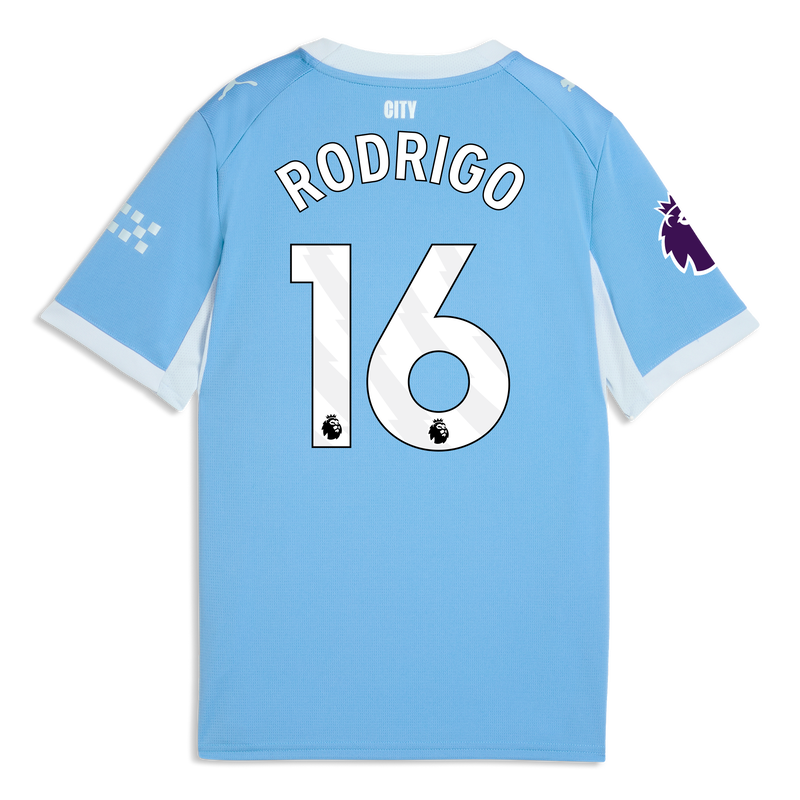 Kids' Man City Home Jersey 2026/27 With RODRIGO 16 Printing  blue-icy blue - Check out all Manchester City t-shirts online