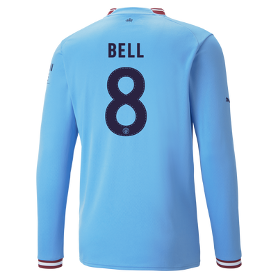 Manchester City Home Jersey 2022/23 long sleeve with BELL 8 printing